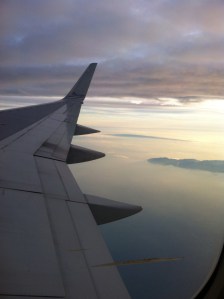 Plane wing after takeoff